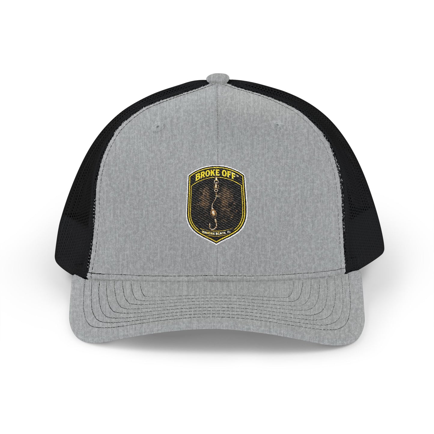 Broke Off Co. Trucker Hat | Coastal Fishing Lifestyle | Madeira Beach FL - One size / Heather Grey / Black