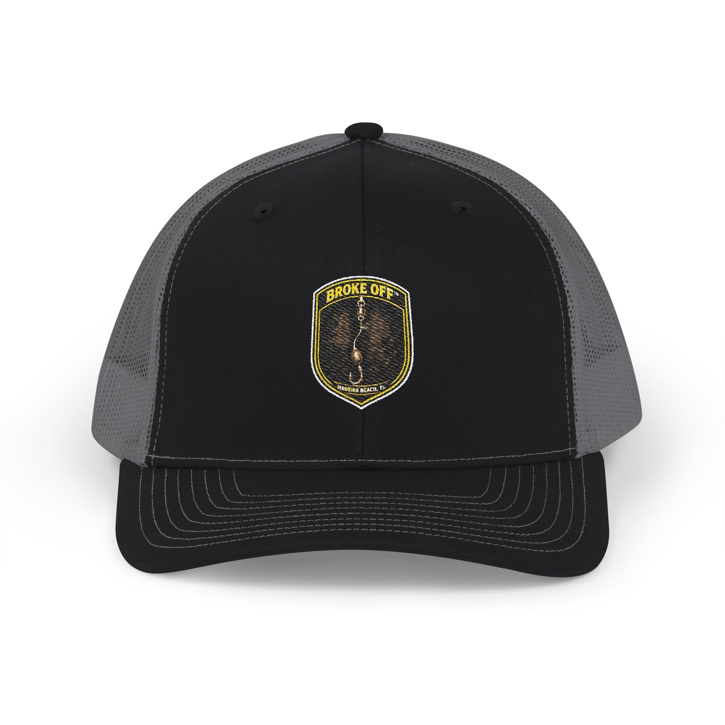Broke Off Co. Trucker Hat | Coastal Fishing Lifestyle | Madeira Beach FL - One size / Black / Charcoal