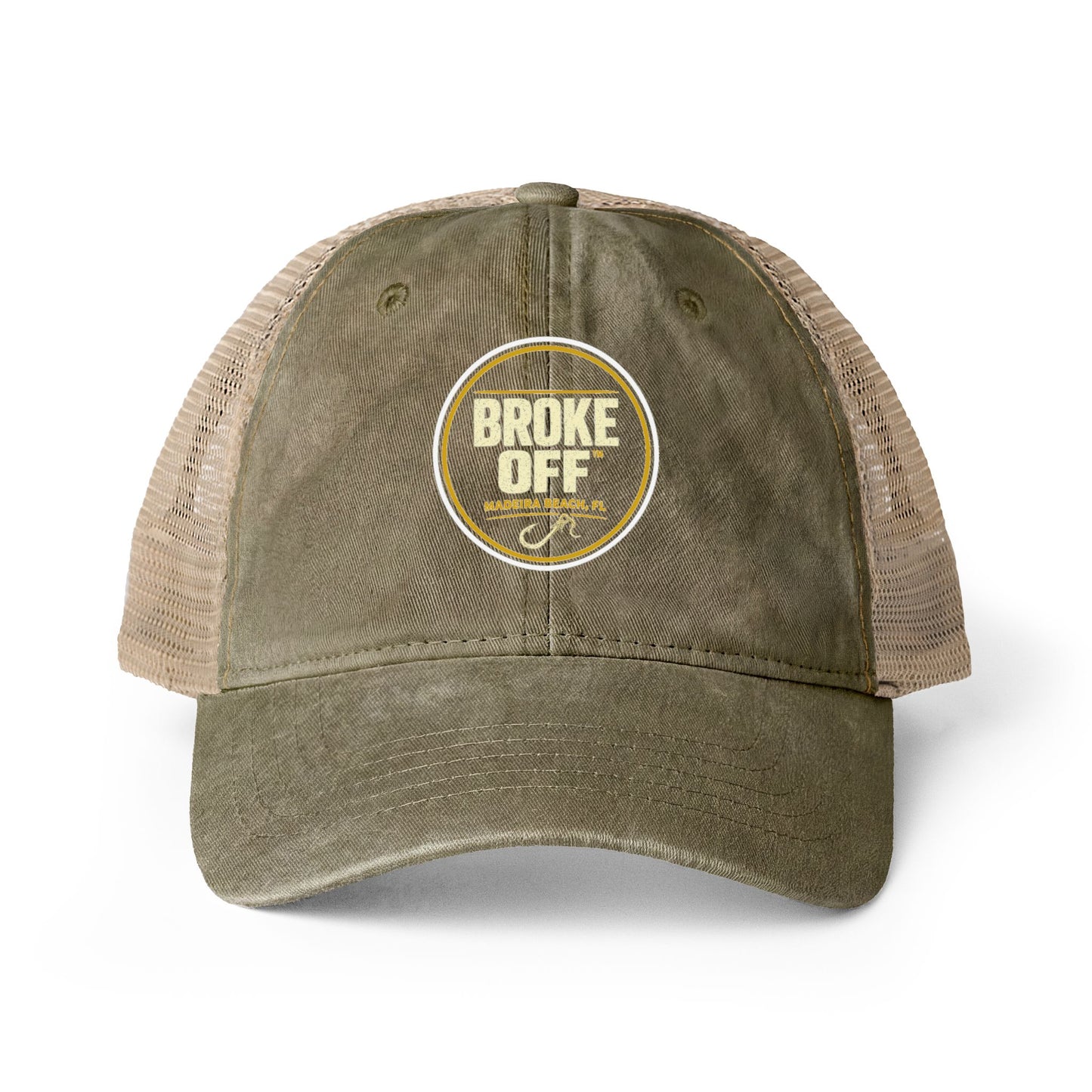 Broke Off Co. Women's Ponytail Trucker Hat | Madeira Beach FL - One size / Olive / Camo