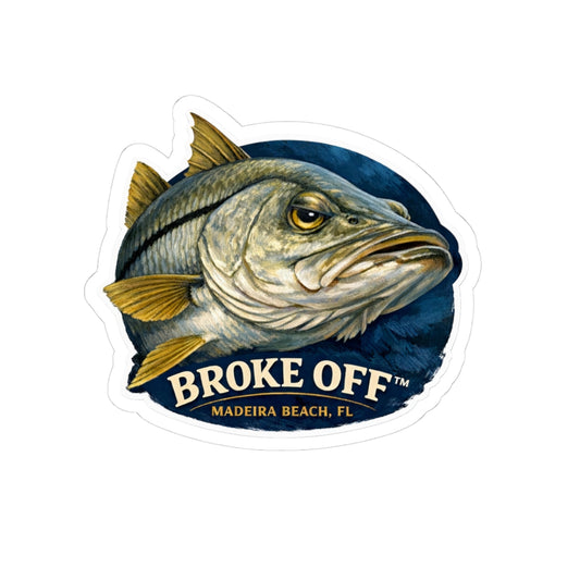 Broke Off Co. Snook Sticker | Coastal Fishing Decal | Madeira Beach FL