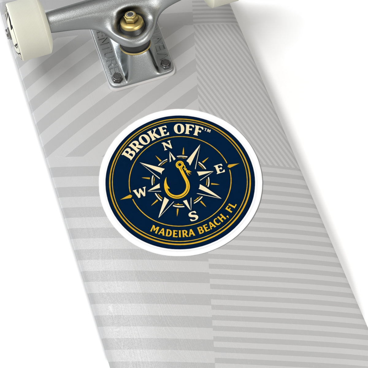 Broke Off Co. Compass Rose Sticker | Coastal Fishing Decal | Madeira Beach FL - view 9