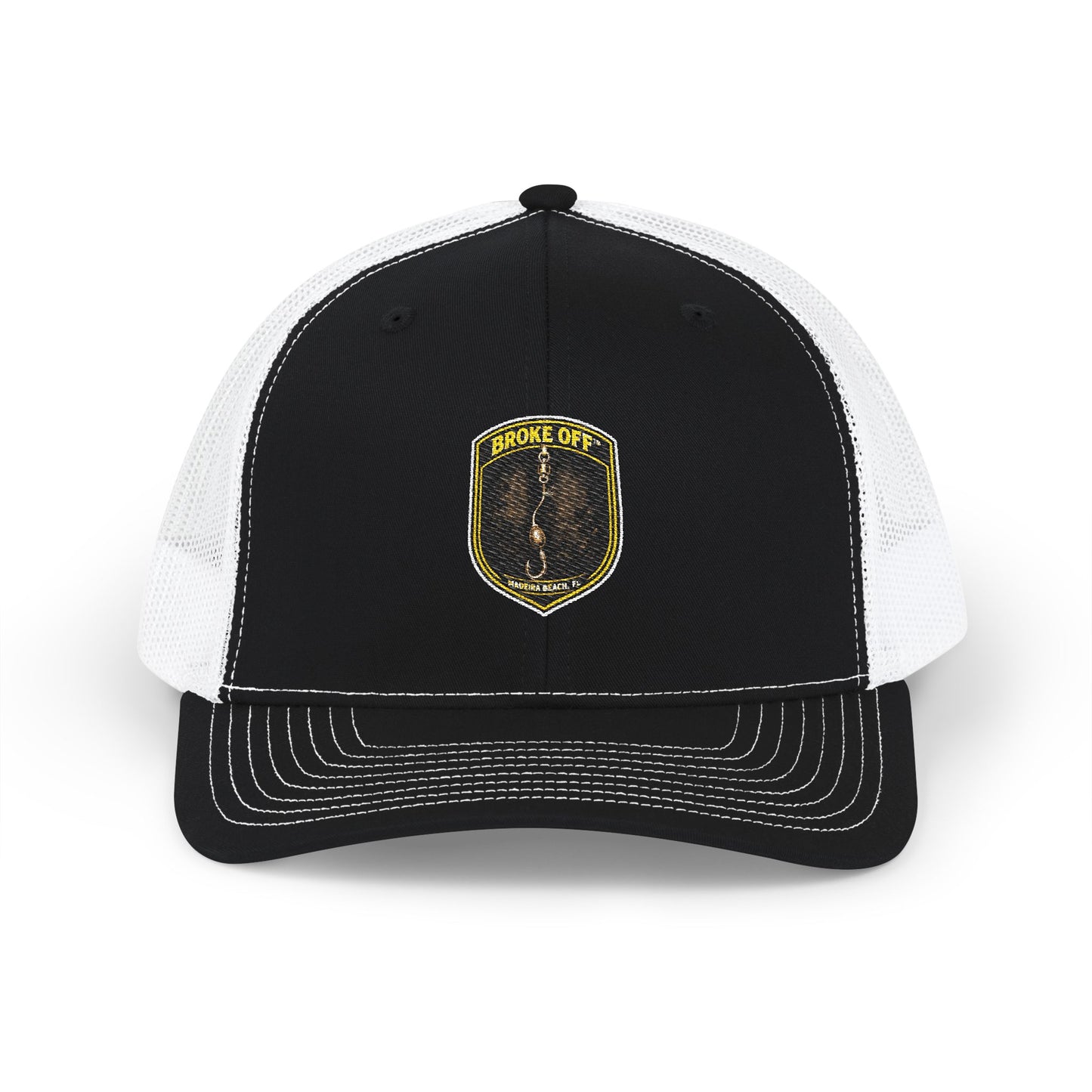 Broke Off Co. Trucker Hat | Coastal Fishing Lifestyle | Madeira Beach FL - One size / Black / White