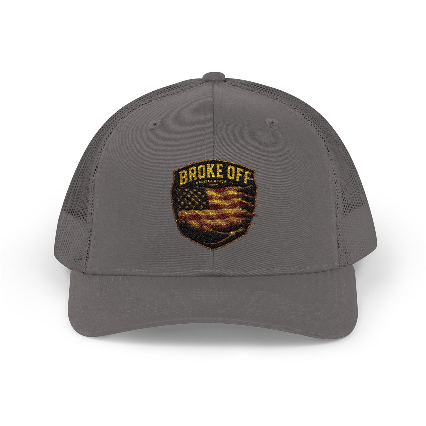 BROKE OFF™ Frayed Flag Fishing Hat | Madeira Beach, FL - Charcoal / One size