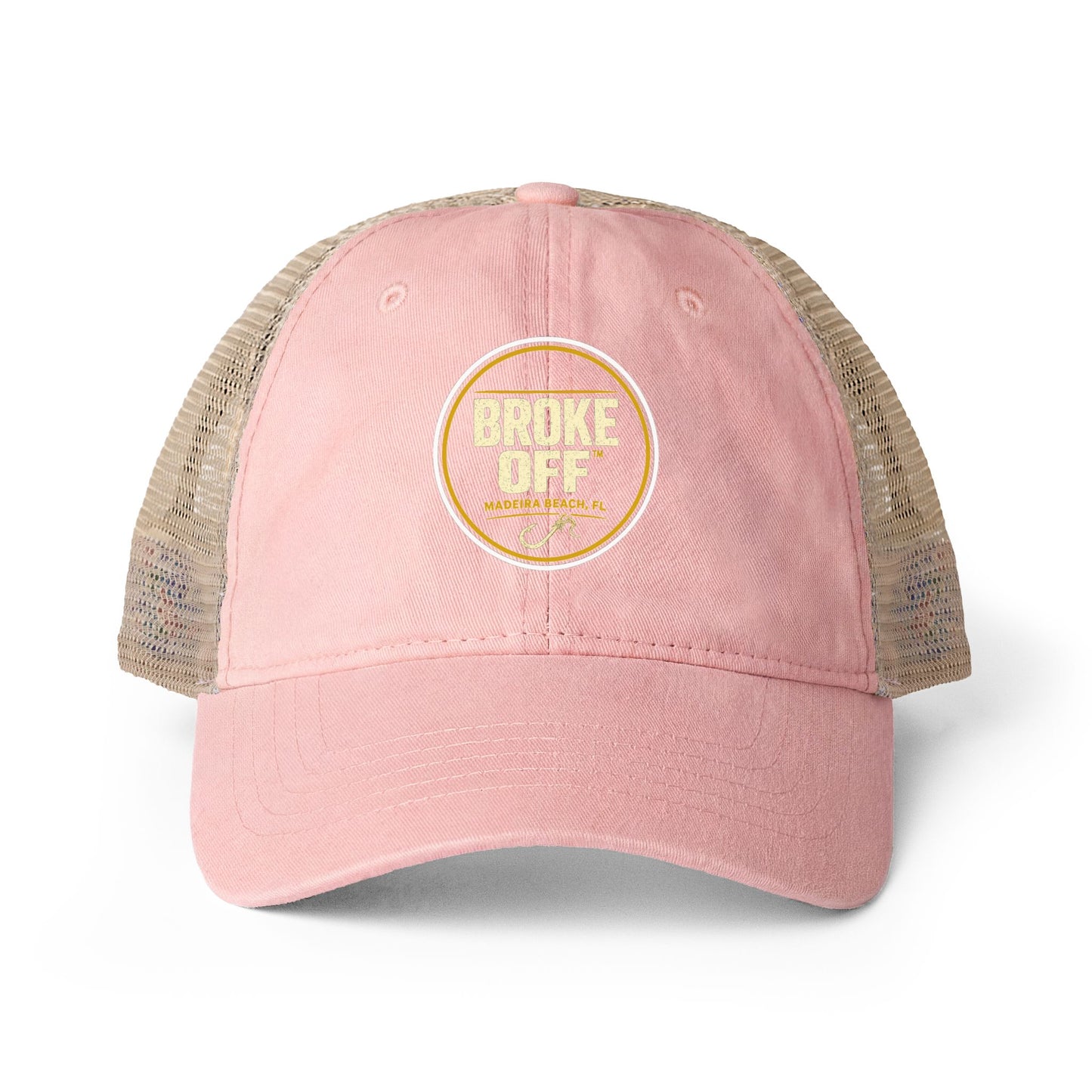 Broke Off Co. Women's Ponytail Trucker Hat | Madeira Beach FL - One size / Dusty Pink / Floral