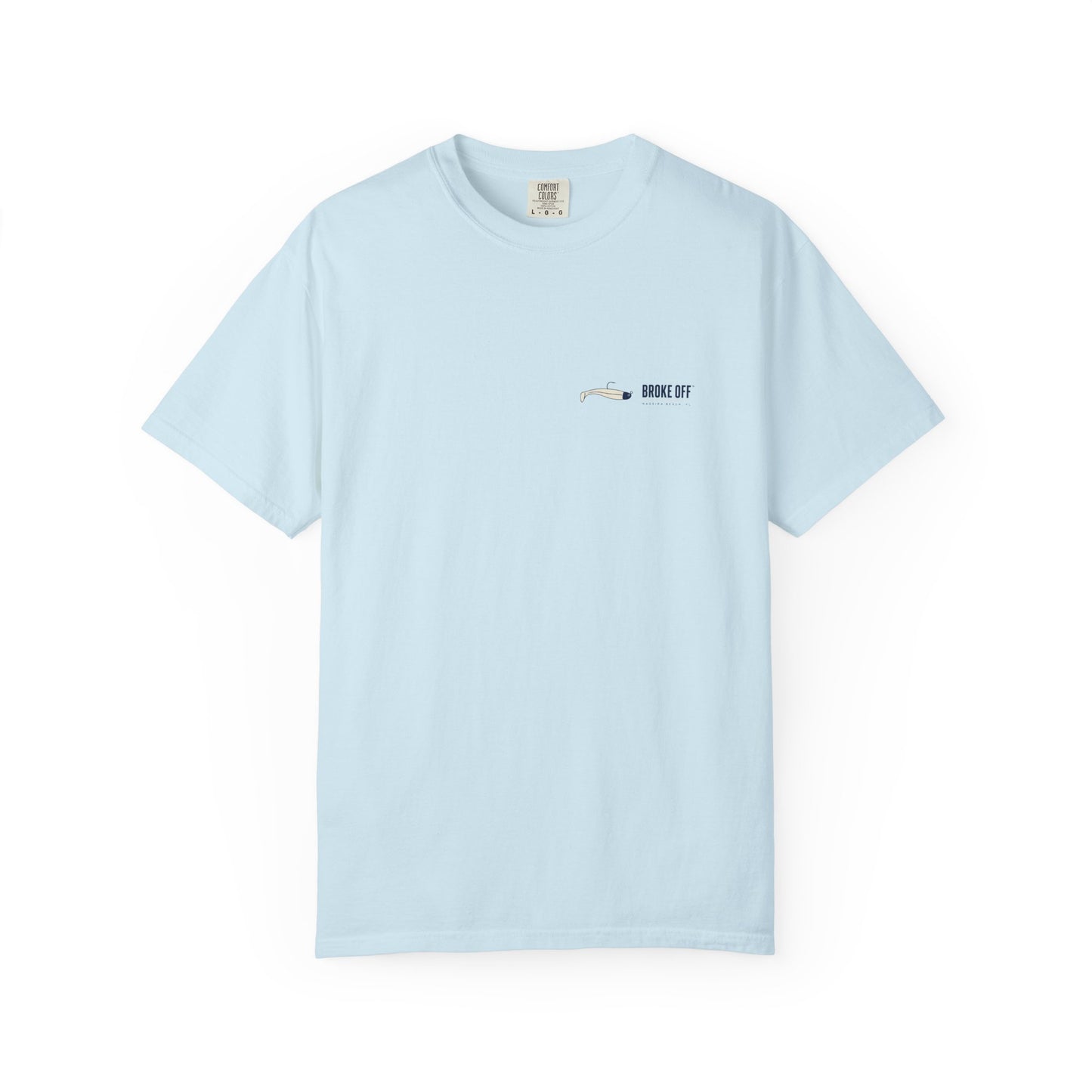 The Smug Snook Tee | Broke Off Co. Painterly Fishing Shirt | Madeira Beach, FL - Chambray / S