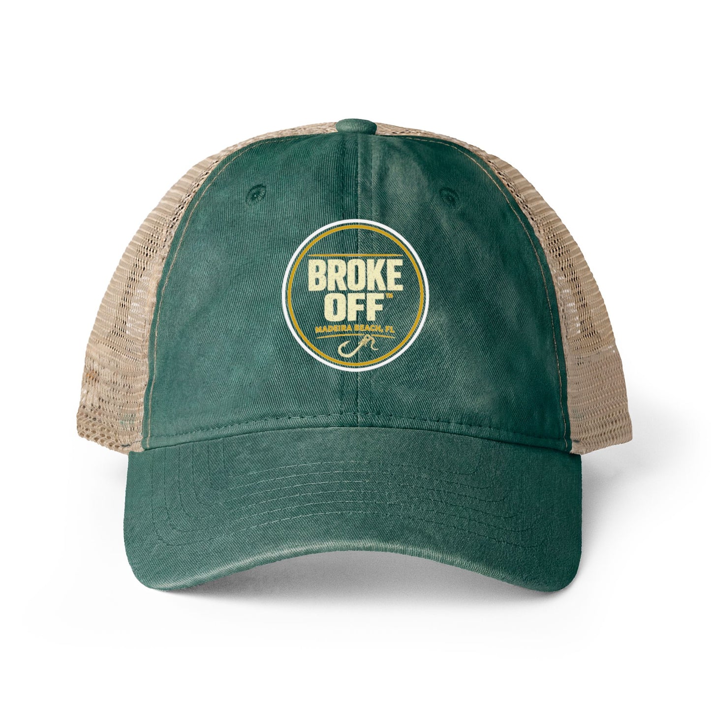 Broke Off Co. Women's Ponytail Trucker Hat | Madeira Beach FL - One size / Jade / Daisy / Khaki