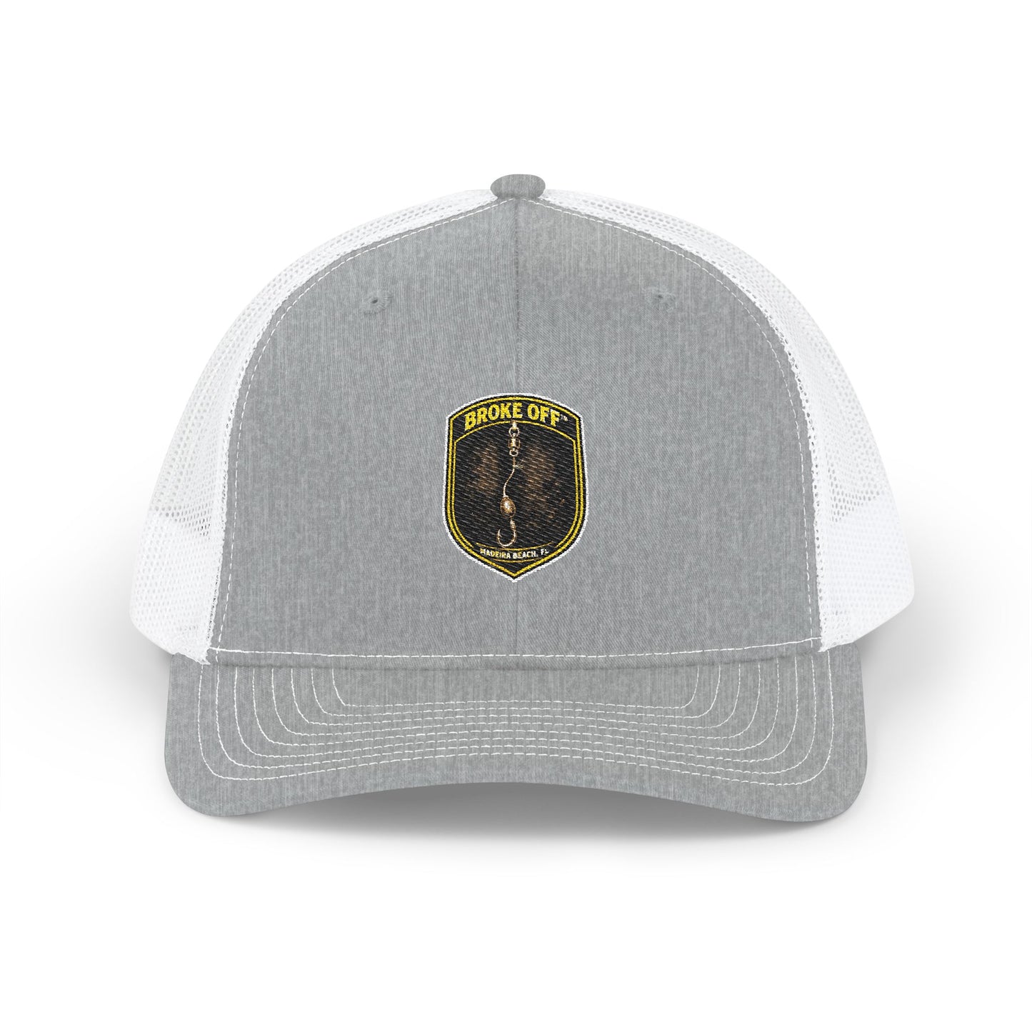 Broke Off Co. Trucker Hat | Coastal Fishing Lifestyle | Madeira Beach FL - One size / Heather Grey / White