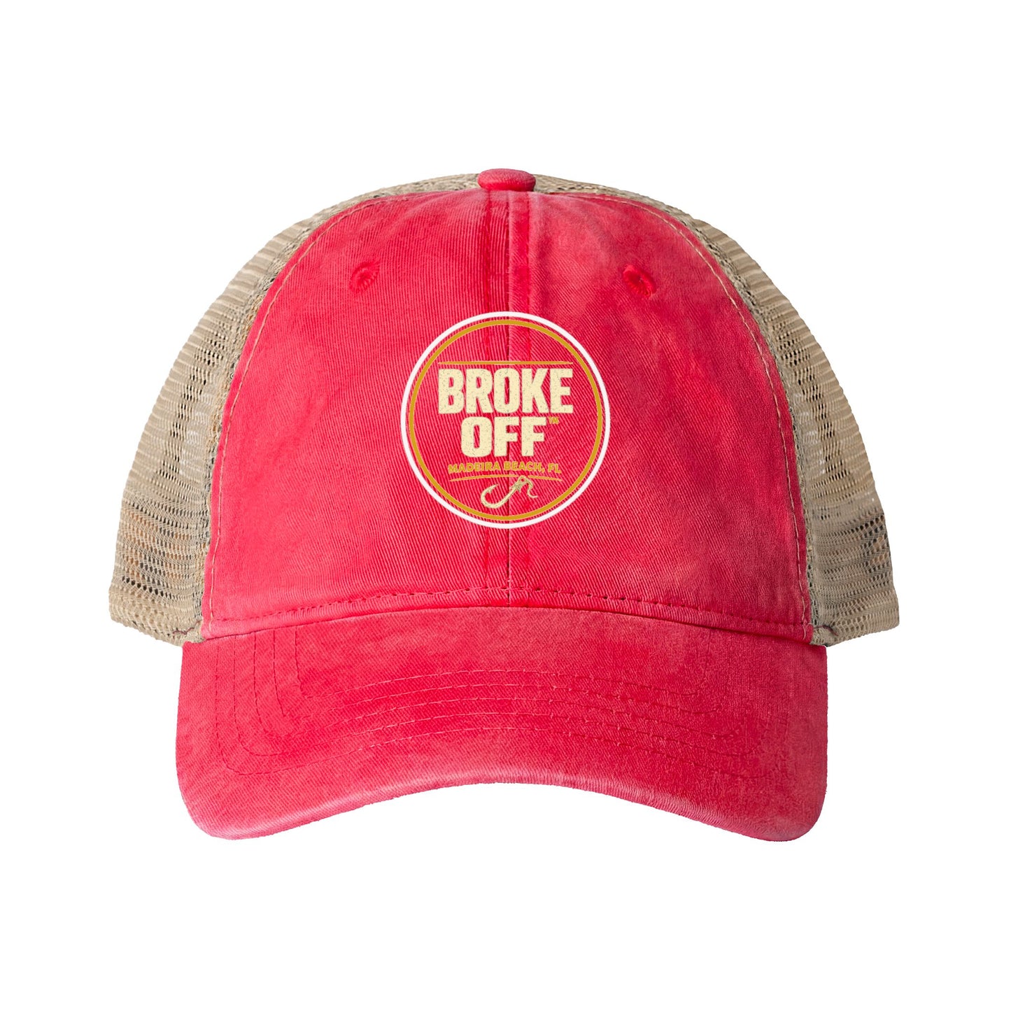 Broke Off Co. Women's Ponytail Trucker Hat | Madeira Beach FL - One size / Red / Leopard