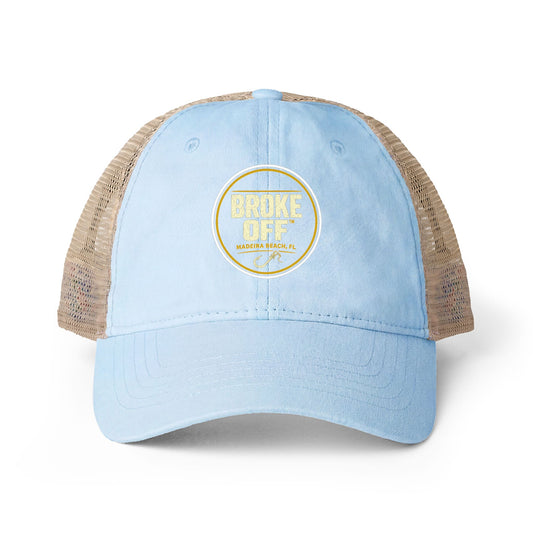 Broke Off Co. Women's Ponytail Trucker Hat | Madeira Beach FL - One size / Cashmere Blue / Floral