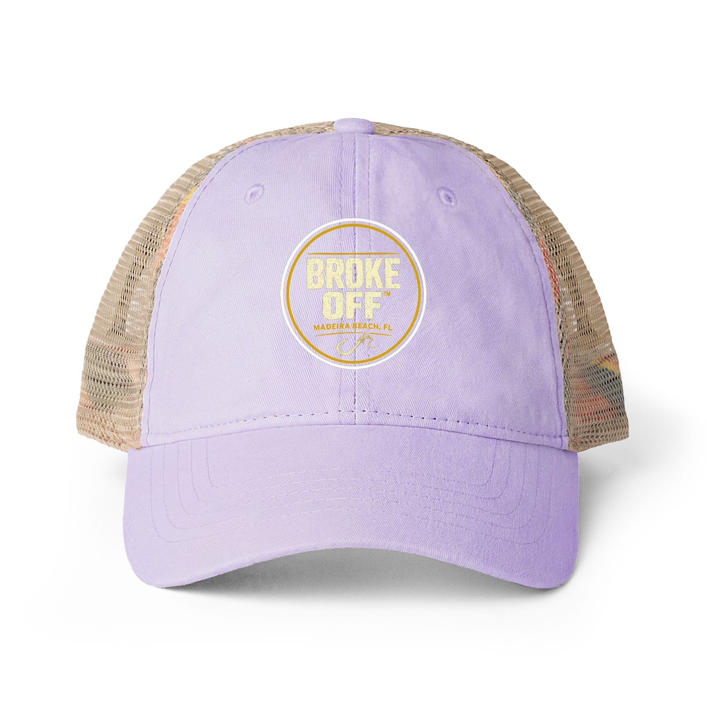 Broke Off Co. Women's Ponytail Trucker Hat | Madeira Beach FL - One size / Lavender / Stripes
