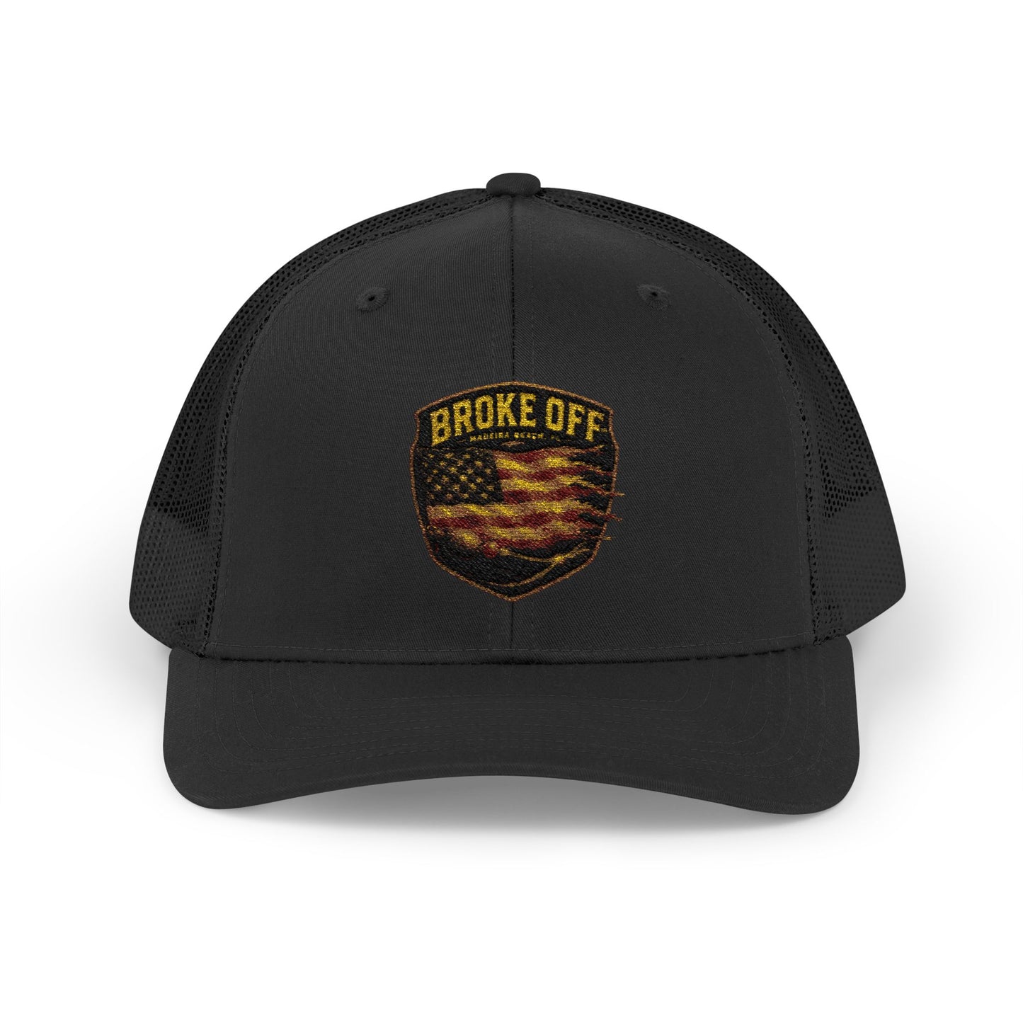 BROKE OFF™ Frayed Flag Fishing Hat | Madeira Beach, FL - Black / One size
