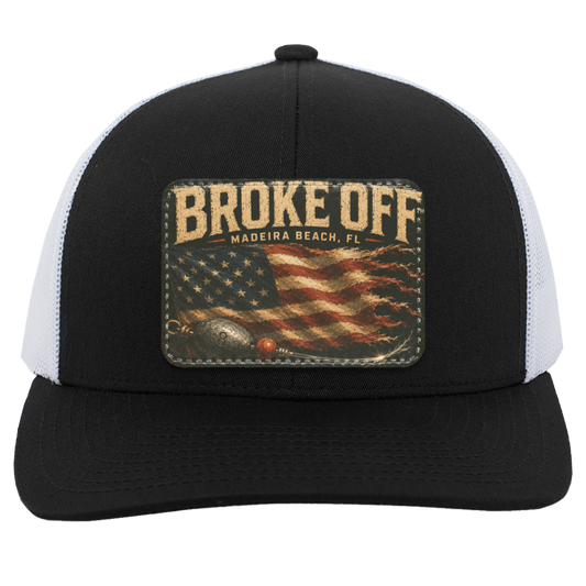 BROKE OFF™ Frayed Flag Fishing PATCH Hat | Madeira Beach, FL